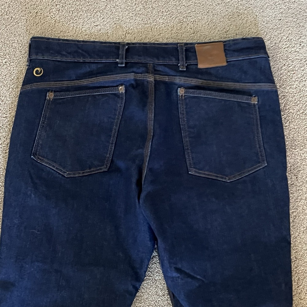 Origin Maine Factory Jeans Mens 36 Dark Wash Straight Workwear Stretch Denim USA - Picture 9 of 10
